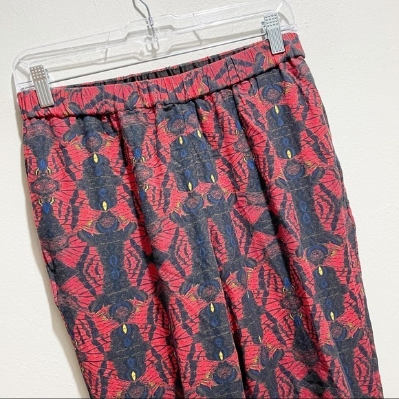 ALICE + OLIVIA Women’s Black Red ROMANTIC BUTTERFLY Print Elastic Waist Pants XS - Picture 4 of 10